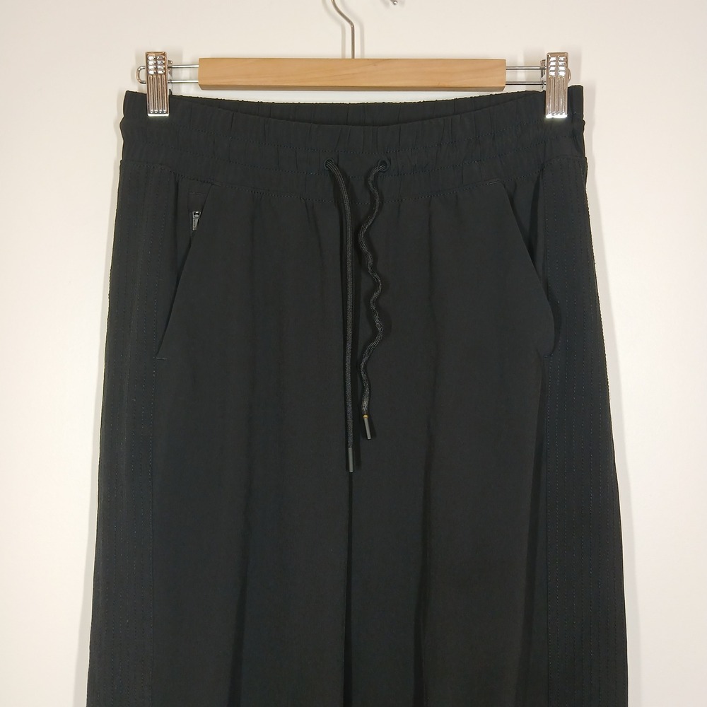 Athleta Cropped Wide Leg Pants Womens 4 Black Drawstring Pull On Athleisure - Picture 4 of 11